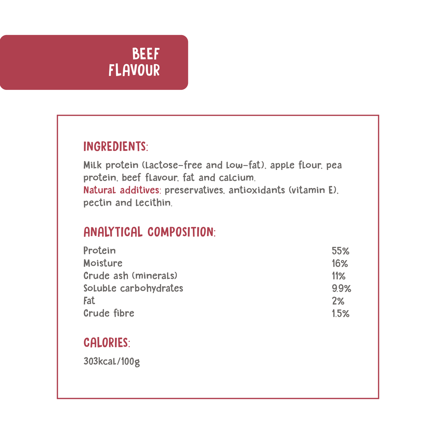 Plutos Cheese & Beef Chew — product size comparison, functional natural casein dog chew
