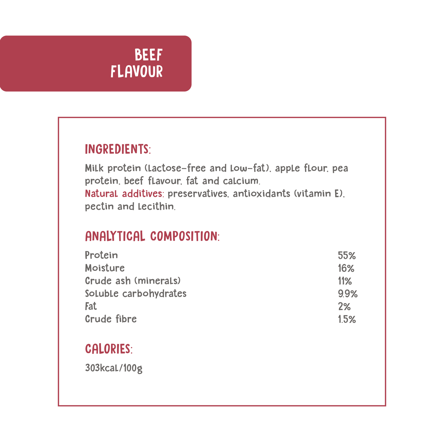 Plutos Cheese & Beef Chew — product size comparison, functional natural casein dog chew